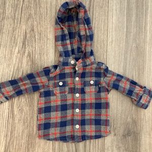 Baby bgosh hooded flannel size 6months